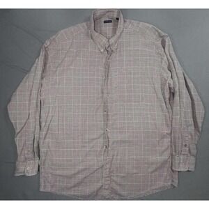 Gitman Bros. Shirt Mens 2XLT Brown Check Cotton Long Sleeve Button Up Casual